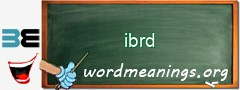 WordMeaning blackboard for ibrd
